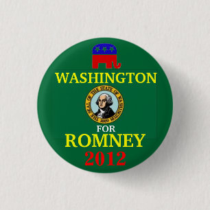 Romney 2012年のためのワシントン州 缶バッジ