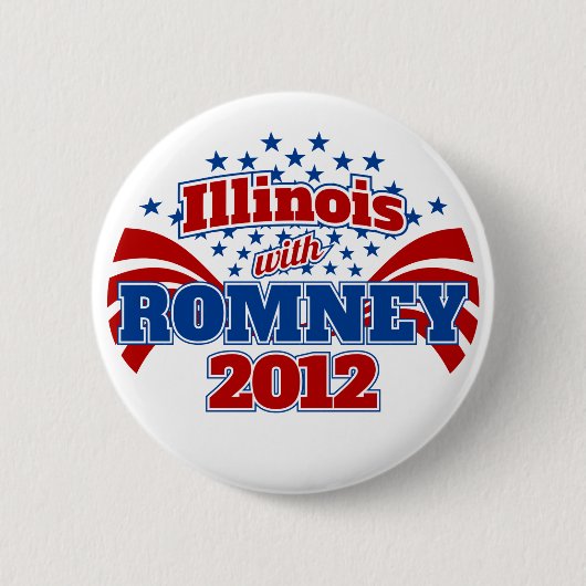 Romney 2012年のイリノイ 缶バッジ (正面)