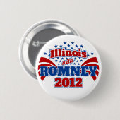 Romney 2012年のイリノイ 缶バッジ (正面&裏面)