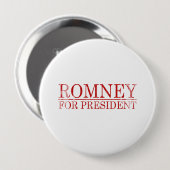 ROMNEY FOR PRESIDENT (Red) 缶バッジ (正面&裏面)