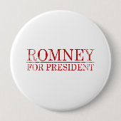 ROMNEY FOR PRESIDENT (Red) 缶バッジ (正面)