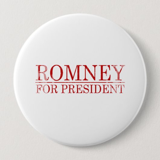ROMNEY FOR PRESIDENT (Red) 缶バッジ (正面)