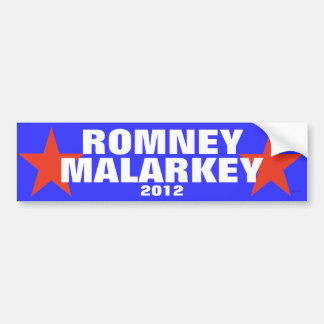 Romney Malarkey 2012のバンパーステッカー バンパーステッカー