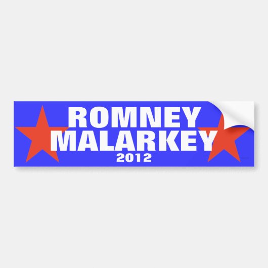 Romney Malarkey 2012のバンパーステッカー バンパーステッカー (正面)