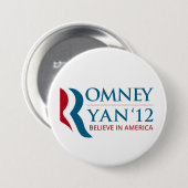 Romney / Ryan 2012米国社長兼VP 缶バッジ (正面&裏面)