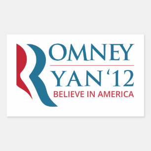 Romney / Ryan 2012米国社長兼VP 長方形シール