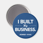 Romney Ryan I Built My Business (Blue) マグネット (正面/裏面)