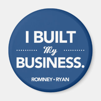 Romney Ryan I Built My Business (Blue) マグネット