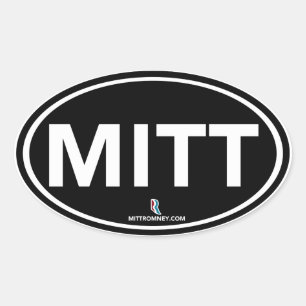 Romney Ryan MITTステッカーオーバル(黒) 楕円形シール