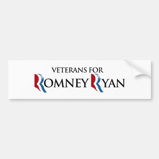 ROMNEY RYAN.pngのための退役軍人 バンパーステッカー (正面)