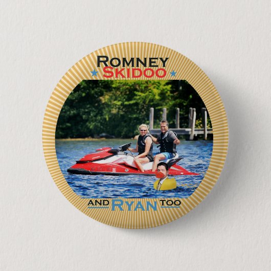 Romney Skidooおよびライアン、余りに 缶バッジ (正面)