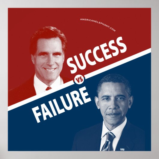 Romney Vs. Obama – 成功対失敗ポスター ポスター (正面)