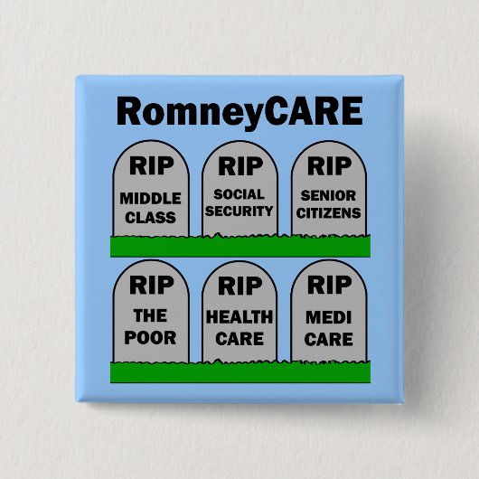 RomneyCARE 缶バッジ (正面)