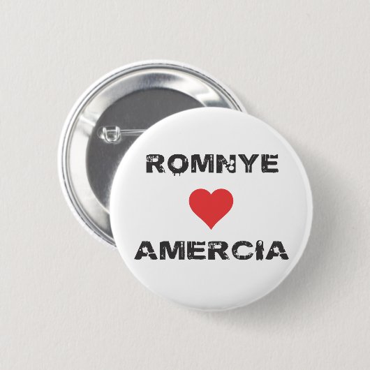 Romnye Luvs Amercia Pinback Pin 缶バッジ (正面&裏面)