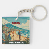 Rompecabezas  GUATEMALA COBAN Retro poster キーホルダー (裏面)