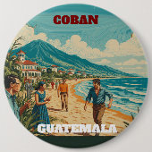 Rompecabezas  GUATEMALA COBAN Retro poster 缶バッジ (正面)