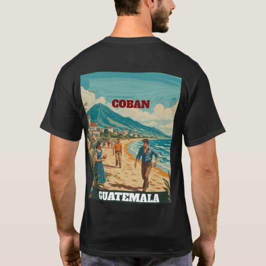 Rompecabezas  GUATEMALA COBAN Retro poster Tシャツ (裏面)