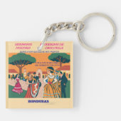 Rompecabezas  Honduras CHOLUTECA Retro poster キーホルダー (裏面)