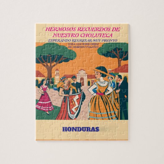 Rompecabezas  Honduras CHOLUTECA Retro poster ジグソーパズル (縦)