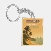 Rompecabezas Honduras Playa Omoa Retro poster キーホルダー (正面左)