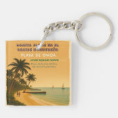 Rompecabezas Honduras Playa Omoa Retro poster キーホルダー (裏面)
