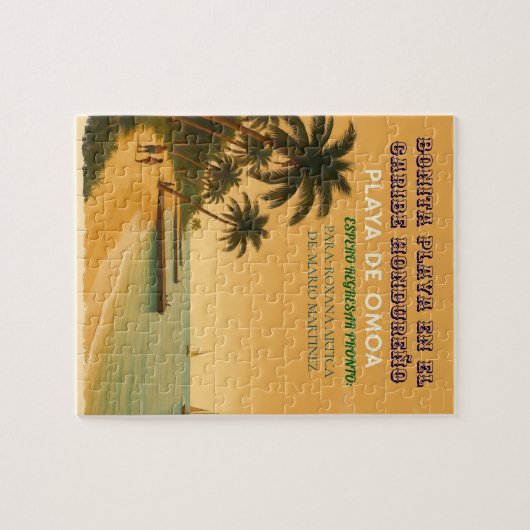 Rompecabezas  Honduras Playa Omoa Retro poster ジグソーパズル (横)