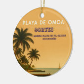 Rompecabezas  Honduras Playa Omoa Retro poster セラミックオーナメント (左)