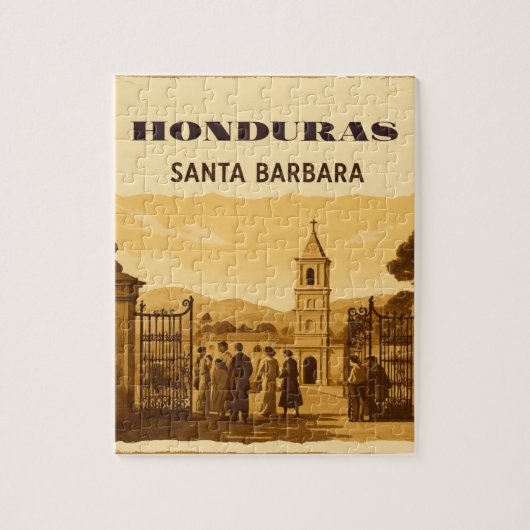 Rompecabezas  Honduras Santa Barbara Retro poster ジグソーパズル (縦)