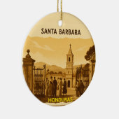 Rompecabezas  Honduras Santa Barbara Retro poster セラミックオーナメント (右)
