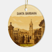 Rompecabezas  Honduras Santa Barbara Retro poster セラミックオーナメント (左)