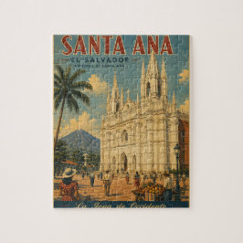 Rompecabezas  Santa Ana, El Salvador  Retro poster ジグソーパズル