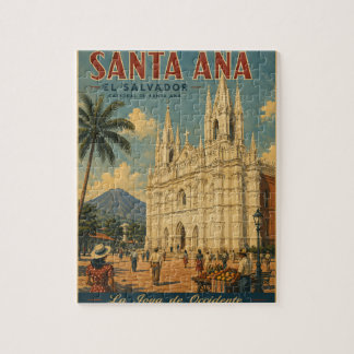 Rompecabezas  Santa Ana, El Salvador  Retro poster ジグソーパズル