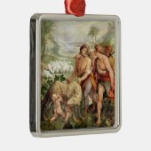 Romulusは彼女オオカミによって授乳しました メタルオーナメント (右)