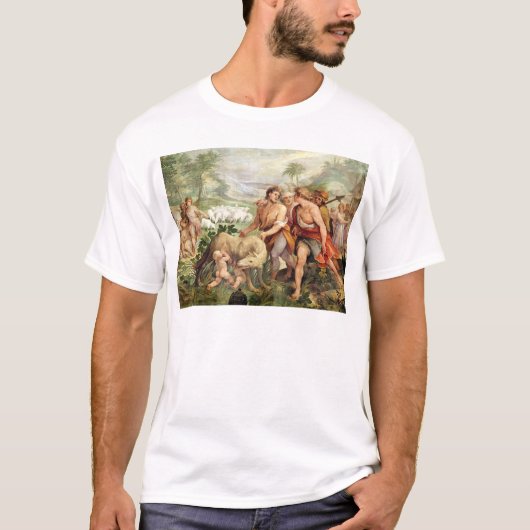 Romulusは彼女オオカミによって授乳しました Tシャツ (正面)