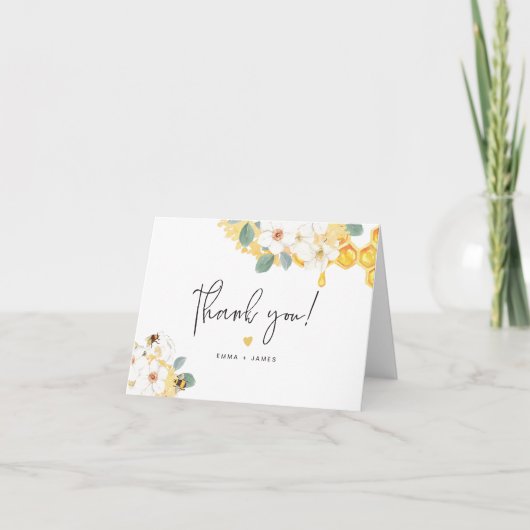 ROMY白素朴フローラハニーのまわりに サンキューカード (正面)