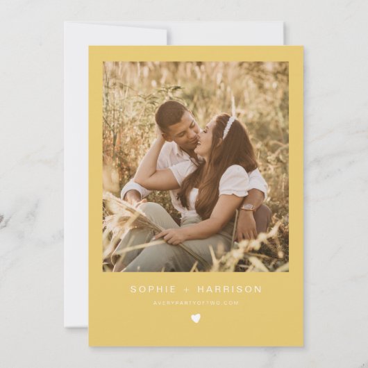 ROMY白素朴フローラハニービー日付を保存 招待状 (裏面)