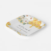 ROMY Sweet As Can Bee Whiteフローラ赤ちゃんシャワー ペーパープレート (傾斜あり)