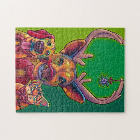 Ronの焼跡によるシカの友人の休日のパズル ジグソーパズル (横)