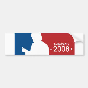 Ron白い"TaterGate 2008年"のスポーツロゴのステッカー バンパーステッカー