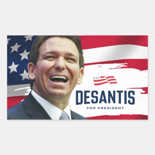 Ron DeSantis社長2024年 長方形シール (正面)