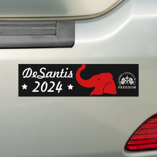 Ron DeSantis社長2024 バンパーステッカー (車上)