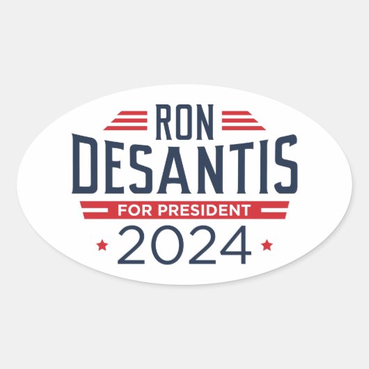 Ron DeSantis社長2024 楕円形シール (正面)