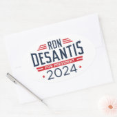 Ron DeSantis社長2024 楕円形シール (封筒)