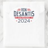 Ron DeSantis社長2024 楕円形シール (バッグ)