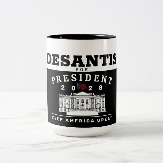 RON DESANTIS 2028 ツートーンマグカップ (中央)