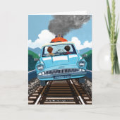 Ron & HARRY POTTER™車でHOGWARTS飛んでいるへ™ カード (正面)