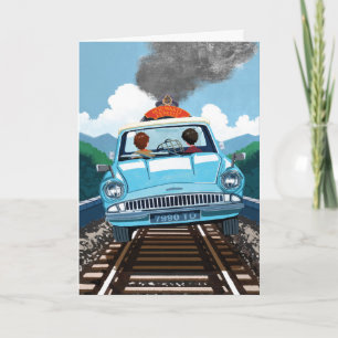Ron & HARRY POTTER™車でHOGWARTS飛んでいるへ™ カード