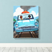 Ron & HARRY POTTER™車でHOGWARTS飛んでいるへ™ キャンバスプリント (インサイチュ (ウッドフロア))