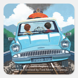 Ron & HARRY POTTER™車でHOGWARTS飛んでいるへ™ スクエアシール