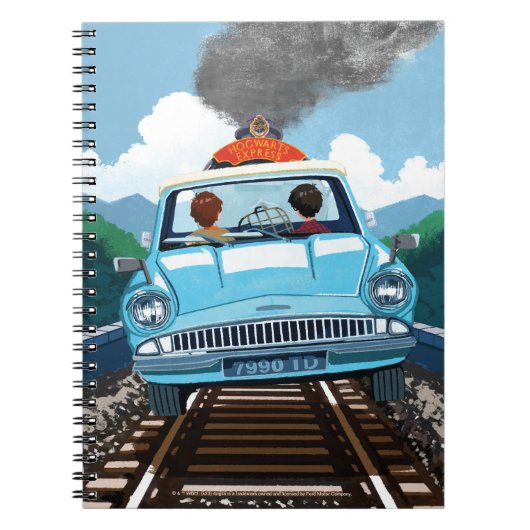 Ron & HARRY POTTER™車でHOGWARTS飛んでいるへ™ ノートブック (正面)